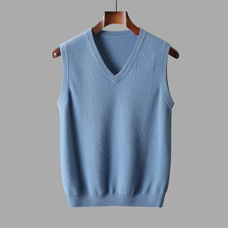 Men’S Wool V Neck Sweater Vest Timeless Comfortable Layering Knitwear Smart Casual Outfit