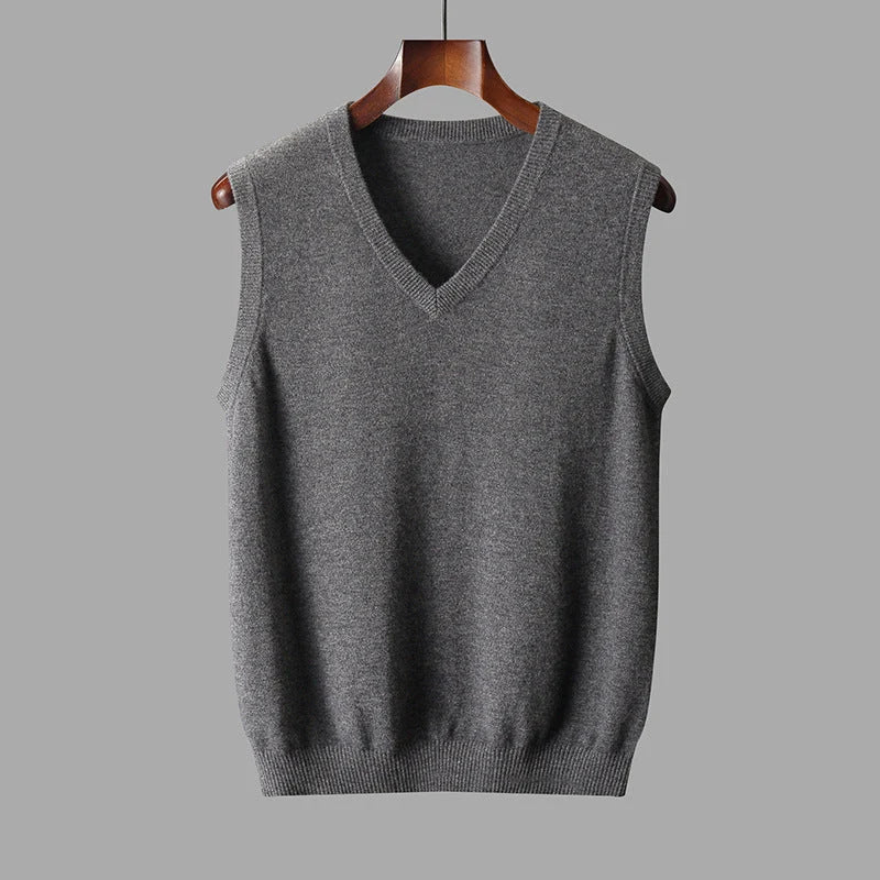 Men’S Wool V Neck Sweater Vest Timeless Comfortable Layering Knitwear Smart Casual Outfit