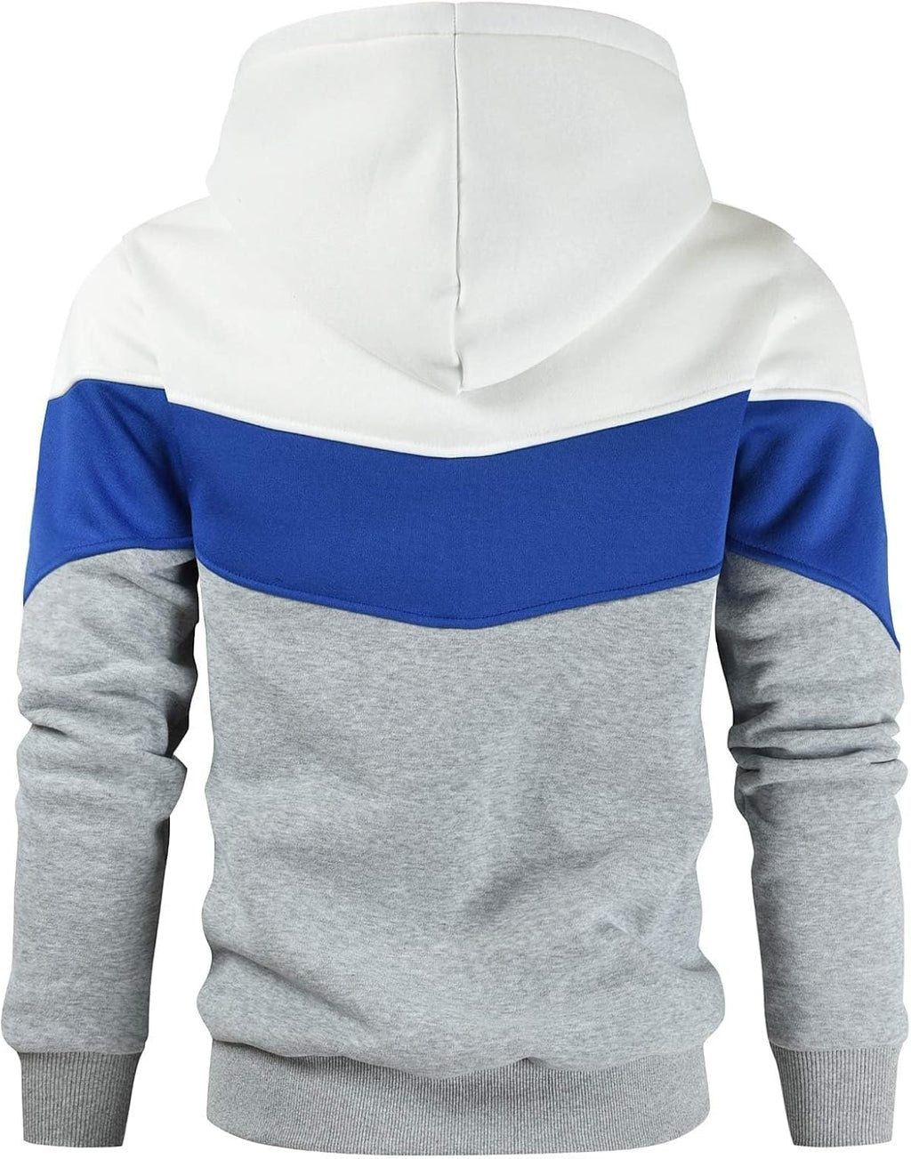 Men's Novelty Color Block Fleece Pullover Hoodie - Casual Sweatshirt