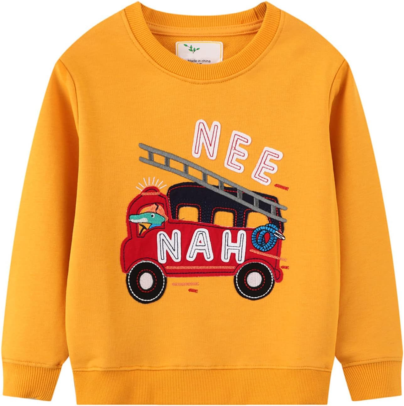 Toddler Boys Graphic Crewneck Sweatshirts 2-Pack, Sizes 2T-7 | Cotton Blend French Terry, Dinosaur, Construction and Shark Graphics, Ribbed Trim, Preschool Daycare Outdoor