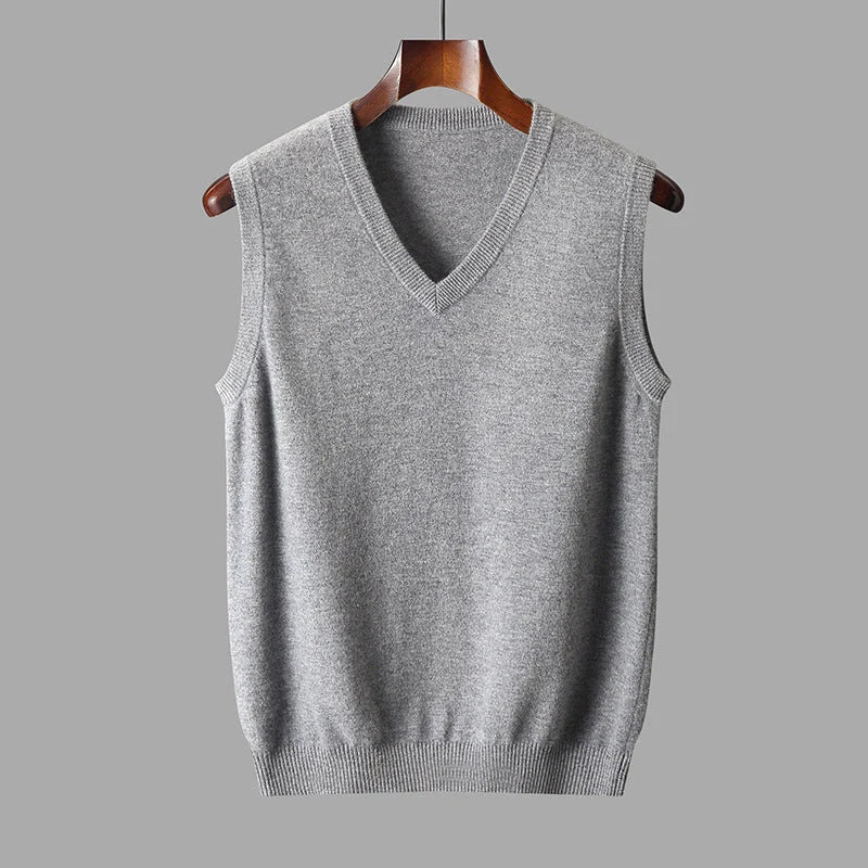 Men’S Wool V Neck Sweater Vest Timeless Comfortable Layering Knitwear Smart Casual Outfit
