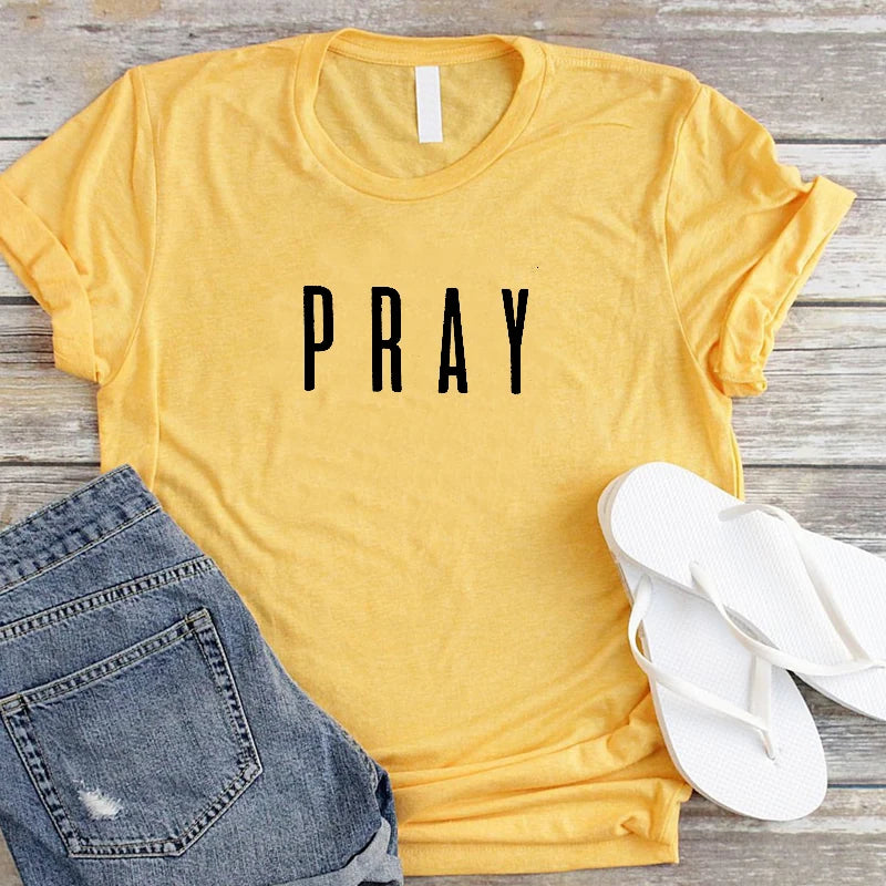 Pray Christian T Shirts Fashion Clothes Women'S Tshirt Tops