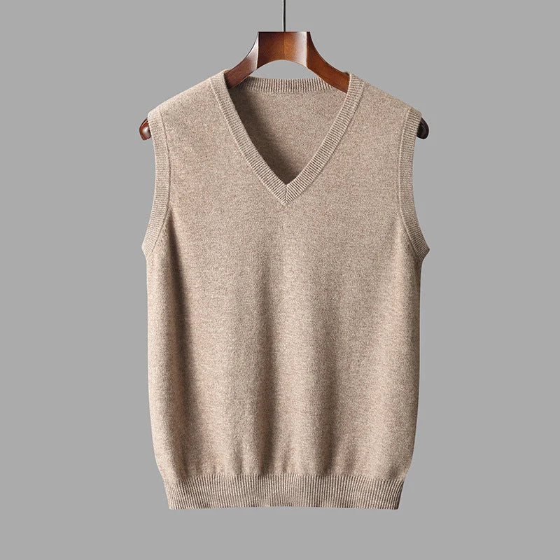 Men’S Wool V Neck Sweater Vest Timeless Comfortable Layering Knitwear Smart Casual Outfit