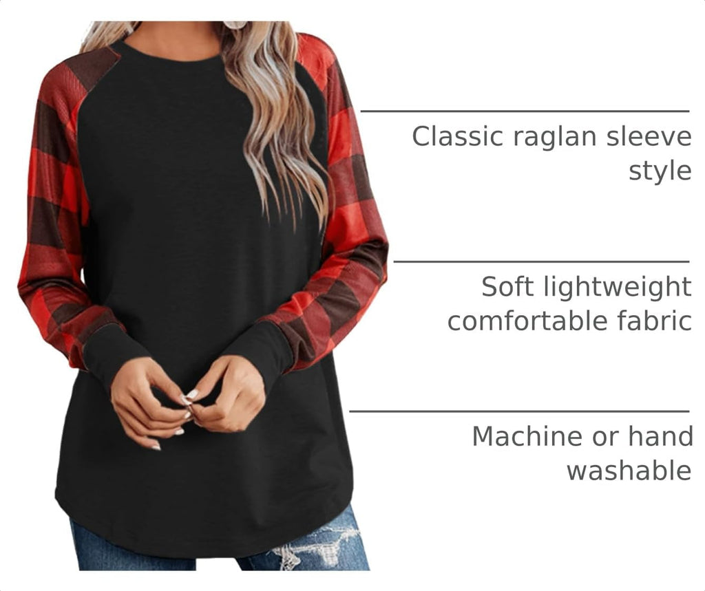 Womens Long Sleeve Shirts Crew Neck Casual Tops Fashion Loose Fit Trendy Tunic Outfits Clothes