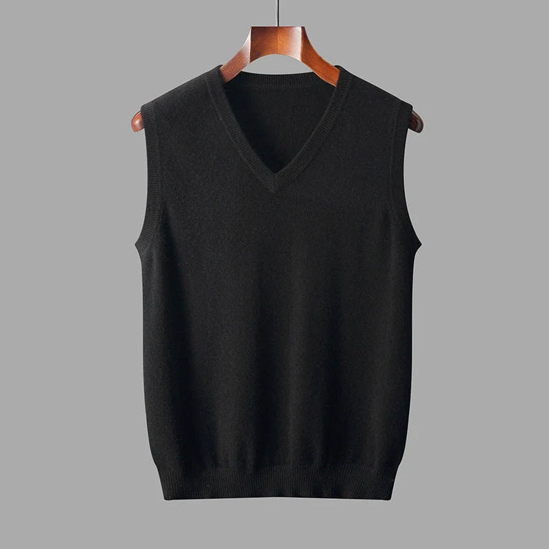Men’S Wool V Neck Sweater Vest Timeless Comfortable Layering Knitwear Smart Casual Outfit