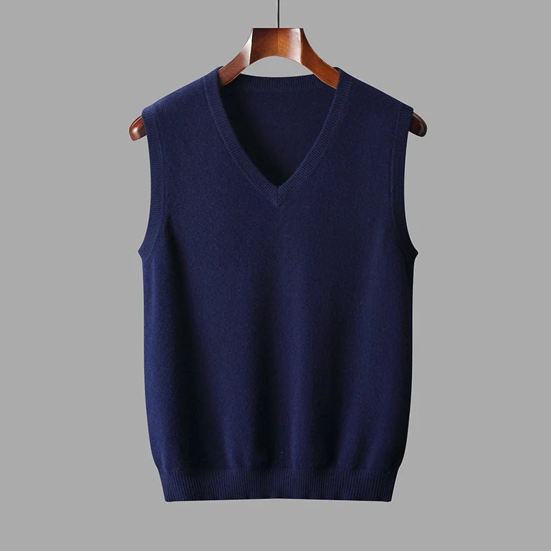 Men’S Wool V Neck Sweater Vest Timeless Comfortable Layering Knitwear Smart Casual Outfit