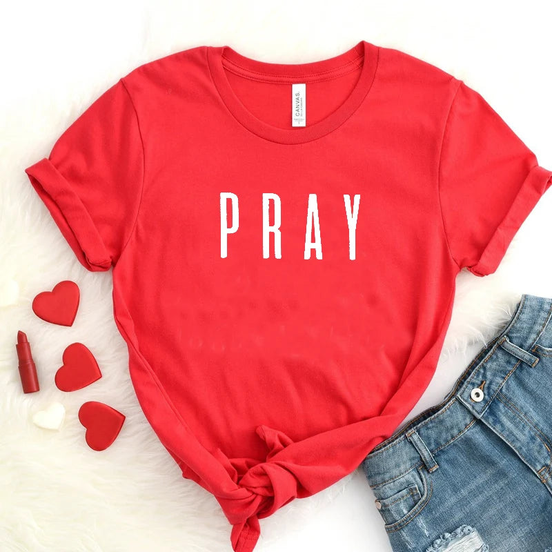 Pray Christian T Shirts Fashion Clothes Women'S Tshirt Tops