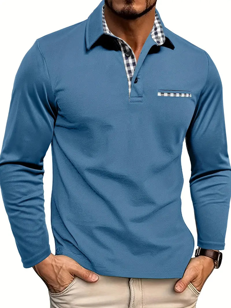 Men’S Long-Sleeved Shirt – Collar and Button Design