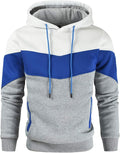 Men's Novelty Color Block Fleece Pullover Hoodie - Casual Sweatshirt
