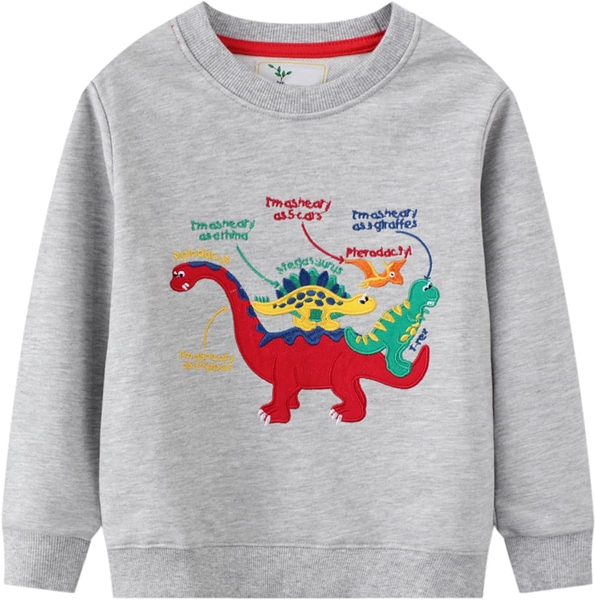 Toddler Boys Graphic Crewneck Sweatshirts 2-Pack, Sizes 2T-7 | Cotton Blend French Terry, Dinosaur, Construction and Shark Graphics, Ribbed Trim, Preschool Daycare Outdoor
